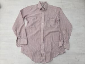 Vtg Sears Roebuck Shirt Mens 15 32/33 Button Up Red White Stripe Made USA